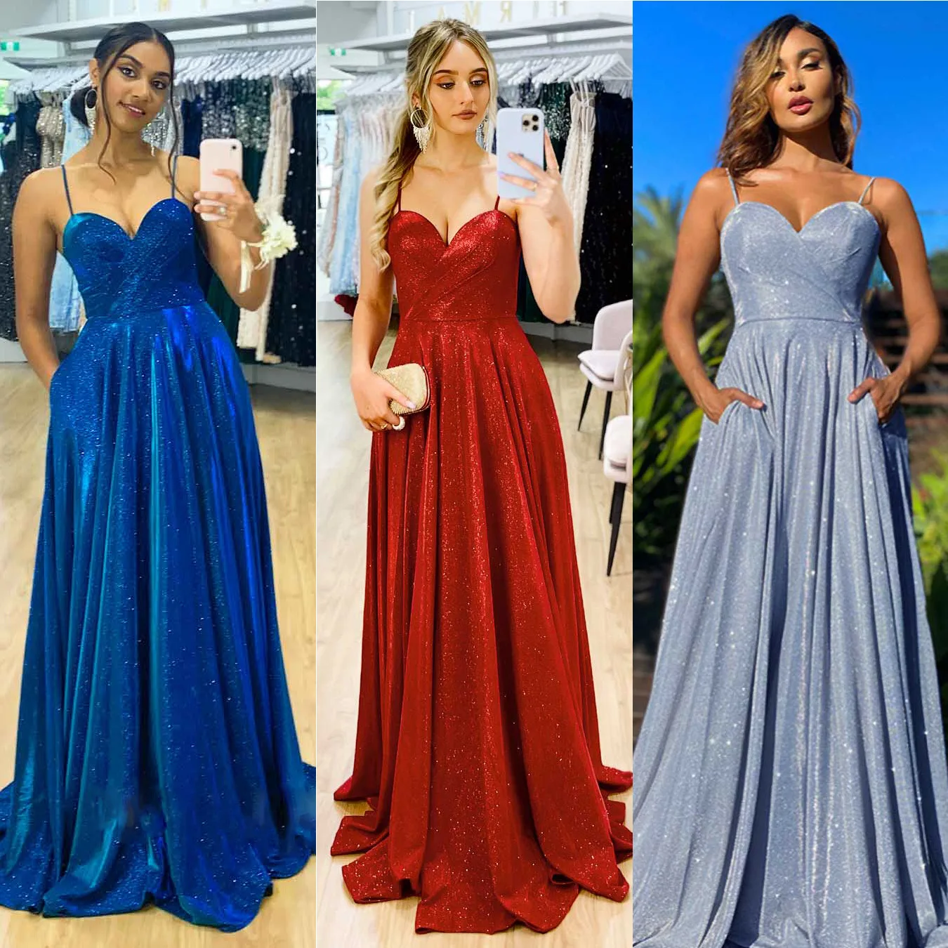 

Simple Spaghetti Strap A-Line Long Prom Dress Pleated Wedding Gown Sweetheart Sleeveless Floor-Length فساتين السهرة 2024 جديده