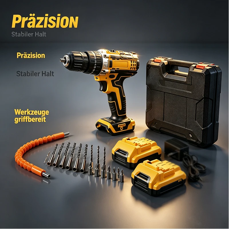 Perceuse À Main Polyvalente, Ensemble D’Outils De Perçage, Ergonomique, Compact, Accessoires Complets Pour Travaux Bricolage Extérieur
