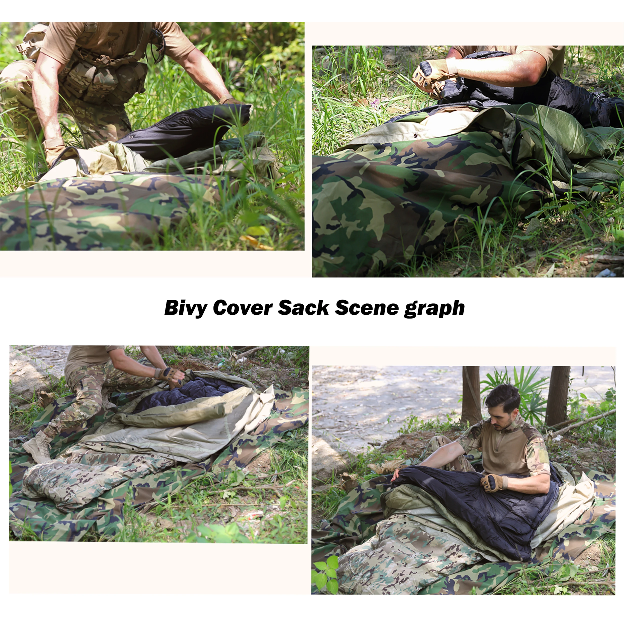 Imagem -03 - Impermeável Sistema Modular Militar Dormir Bivy Cover Velvet Sack Outdoor Camping Supplies Multicam Outdoor Bolsa Shell Exterior