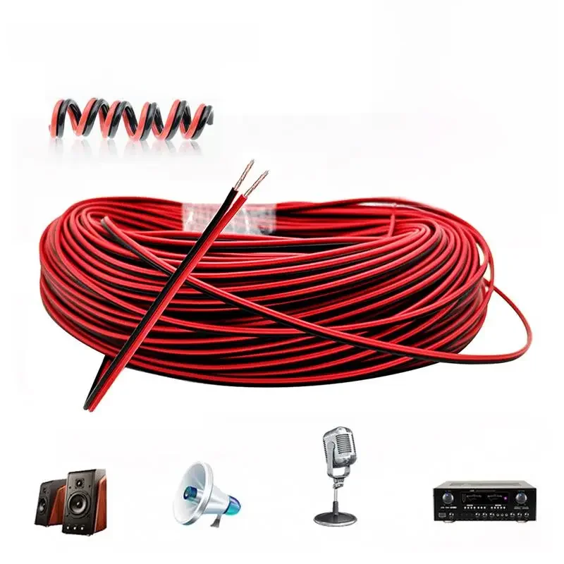 1 szt. Kabel Audio z miedzianym przewodem do głośników o długości 20M kabel pokrywa pcv przewód Audio przewód głośnikowy — zdjęcie produktu 7