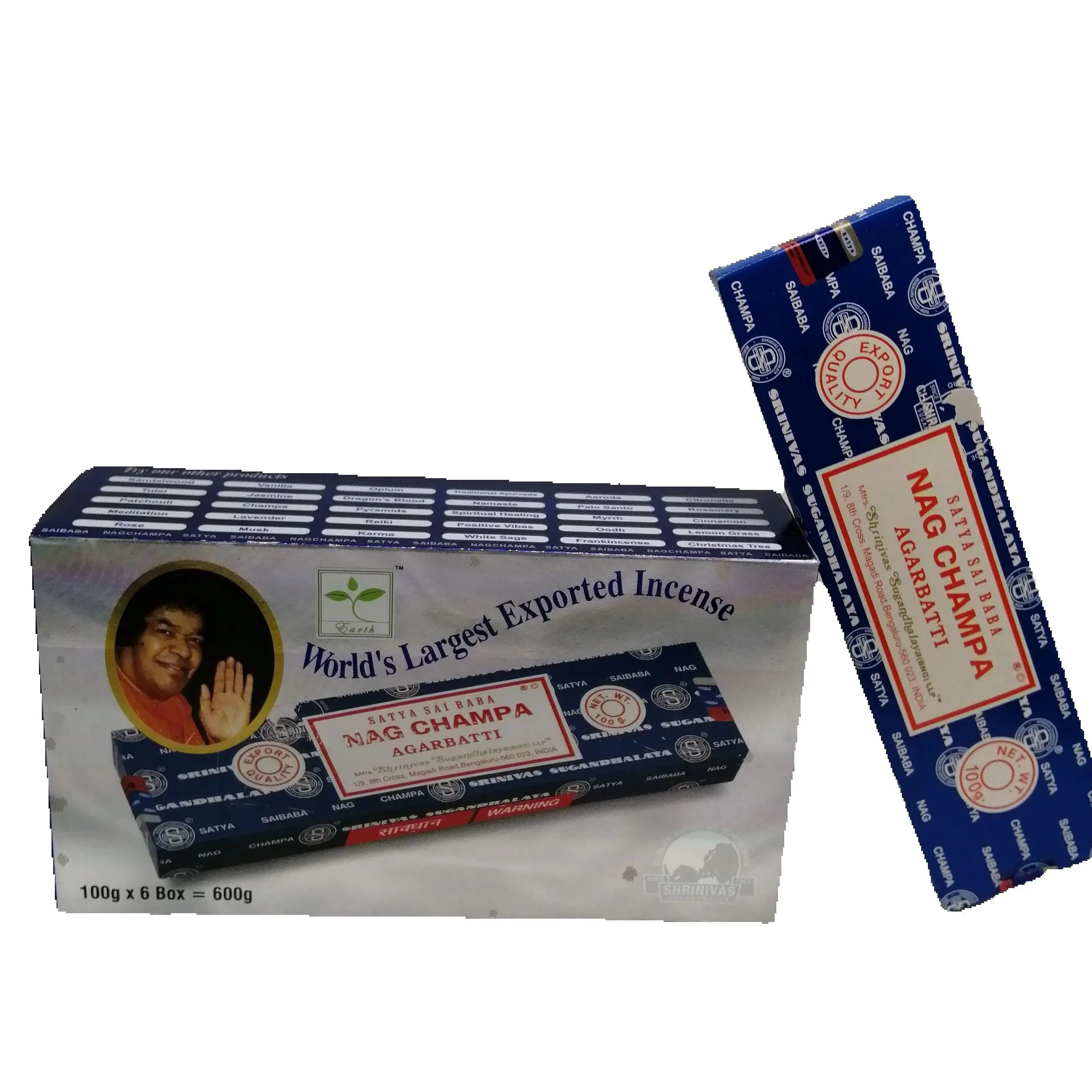 Incense satya nag champa pack of 100 grams batch of 6 boxes in a total 600 grams in rods