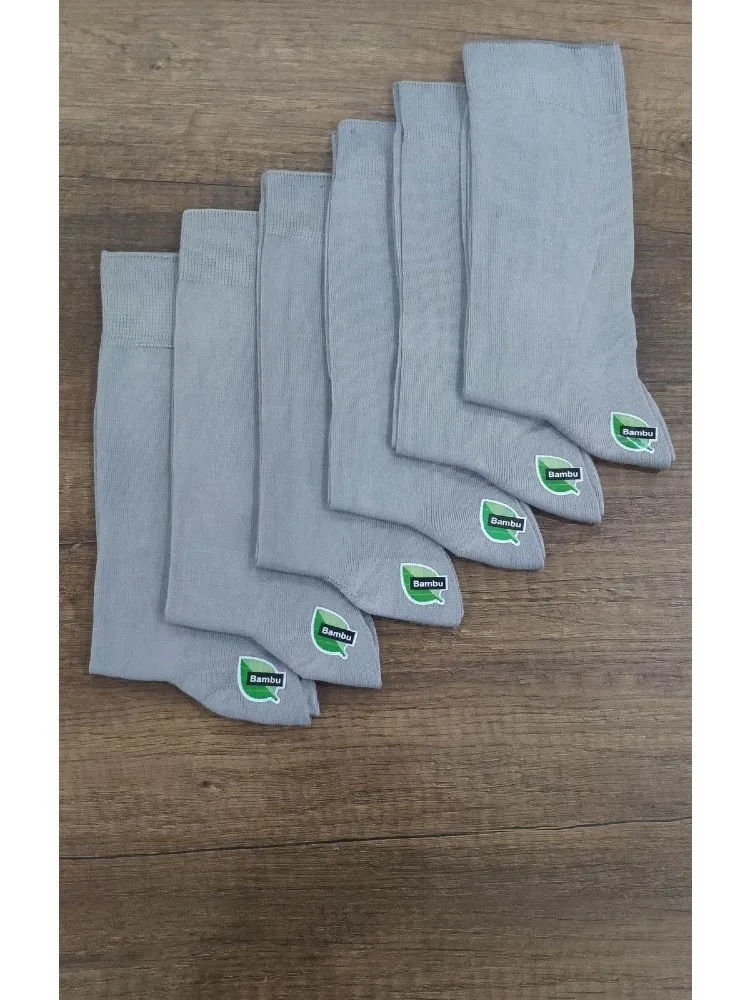 Men's 6 Pair Thin Summer Bamboo Classic Socks 39-44 Number Gray