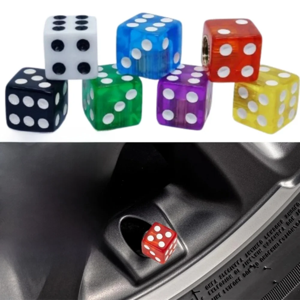 AliExpress NONE 4PCS Dice Tire Valve Plugs Car Wheel Caps Bicycle Motorcycle Car Valve Cap Nuts On The Valves For Tires