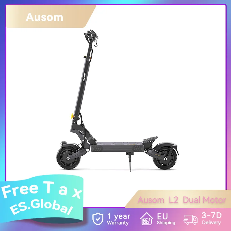 Ausom L2 Dual Motor 800W*2 Electric Scooter, 55 km/h Max Speed, 70km Max Range 15.6Ah 48V 10