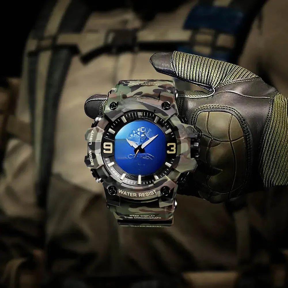 SMAEL-Montre numérique étanche CamSolomon pour homme, montres de sport, antichoc, analogique, affichage touristes, nouveau style, 8049MC