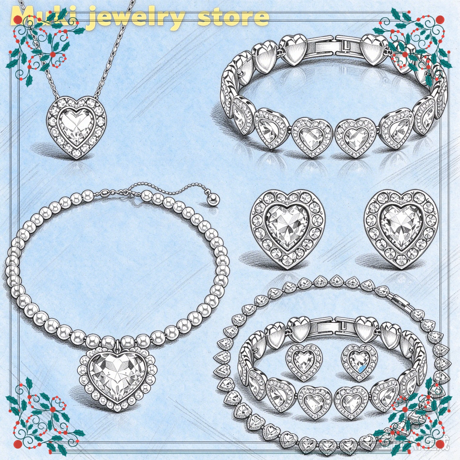 2026 New Original Exquisite Reversible  Cut Crystal Bracelet Necklace Earrings Ring Fashion Women's Jewelry Set Party Gift
