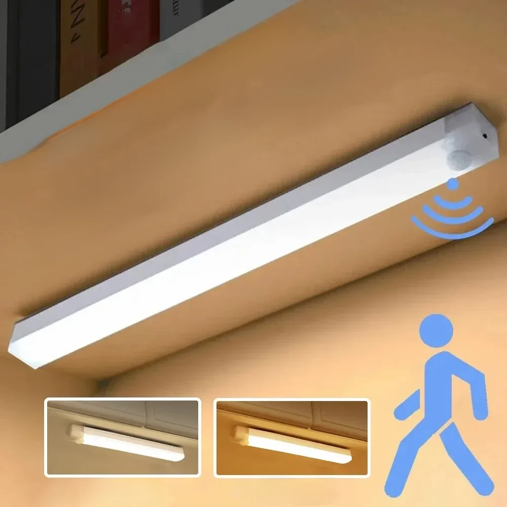 LED-bewegingssensorlicht Draadloos LED-nachtlampje Type C Oplaadbaar licht Kast Garderobelamp Trapverlichting voor keuken - afbeelding 2