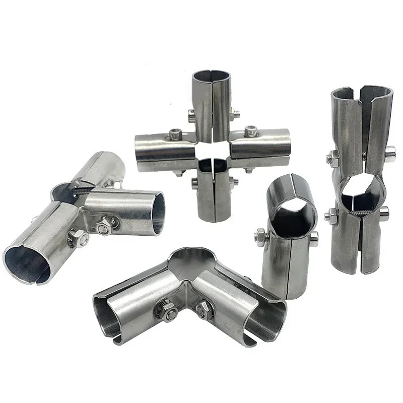 Joint de tuyau rond en acier inoxydable, connecteur de tube, présentoir à vêtements T1, support de support le plus récent, pince de support, matériel de meubles, 25mm, 1 pièce