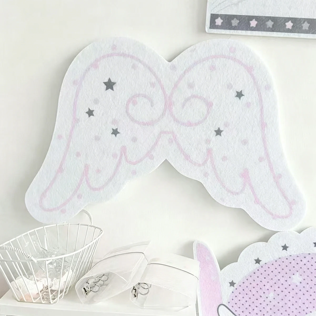 Kawaii Koreanische Ins-Style Messer-Gabel-Flügel Spezialform Filztafel Bar Pain Board Hintergrund Fotowand Bohrfreie Dekorative Tafel – Detail 5
