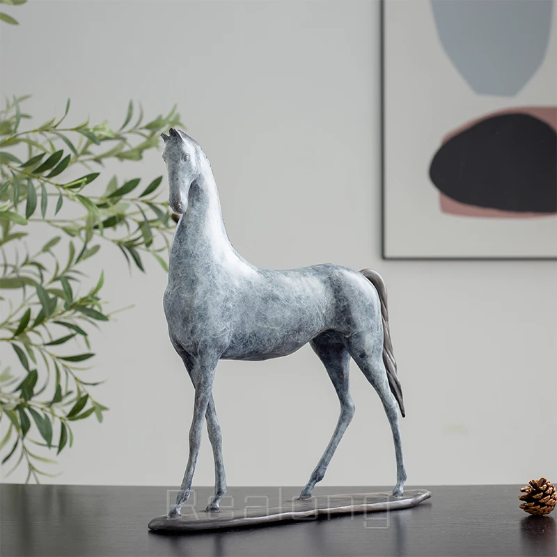 

Bronze Horse Statue Modern Art Bronze Horse Sculpture Abstract Animal Statues For Home Decor Ornament Collection Craft Gifts