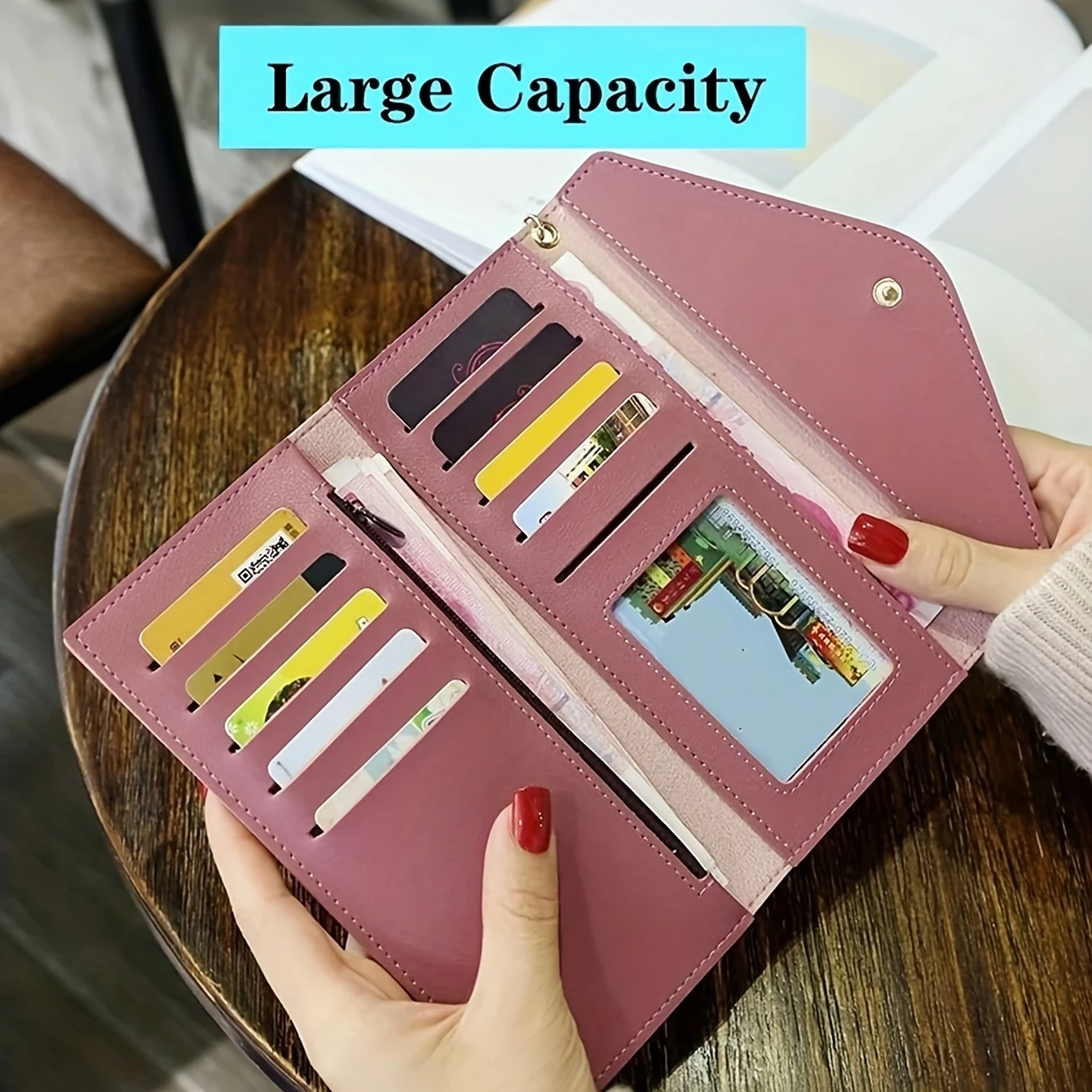 ersonalized Name Women's Wallet - Tri-Fold Handbag with Tassel Charm & Snap Closure, Custom Initials/Name Suitable for Birthdays view 6