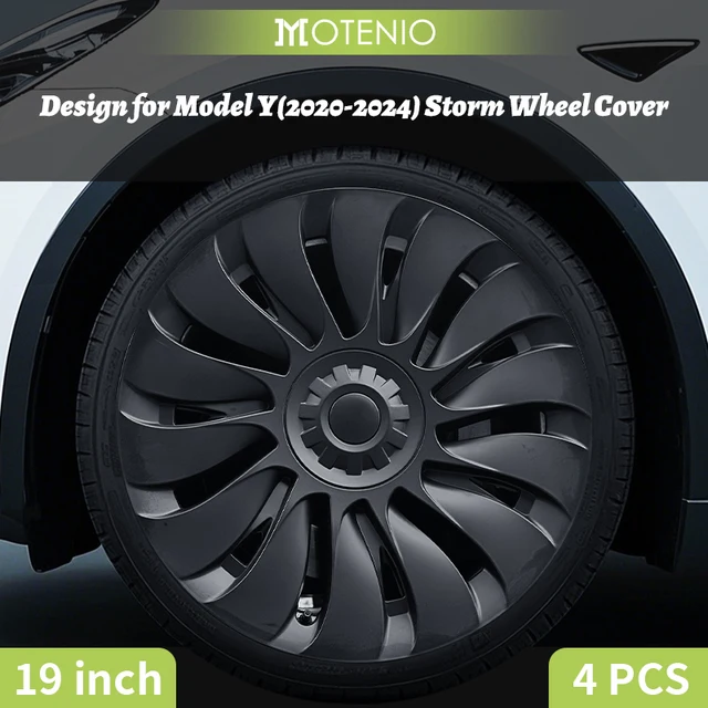4szt. Kołpaki Storm do Tesla Model Y 2020–2024 – 19 cali – Pełne Pokrycie Koła – Akcesoria Samochodowe