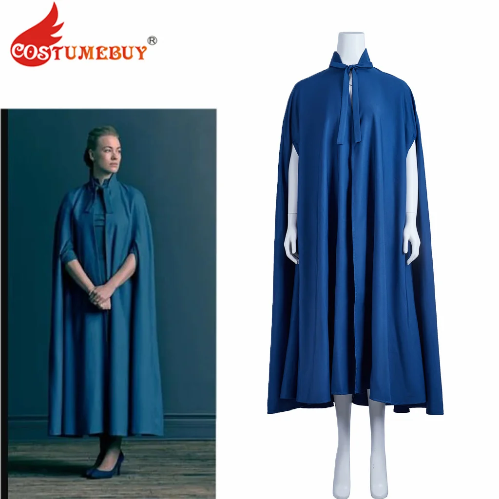 

CostumeBuy Handmaid's Tale Cosplay Wives of Gilead Costume Serena Joy Blue Cloak Cape Halloween Women Dress Outfit