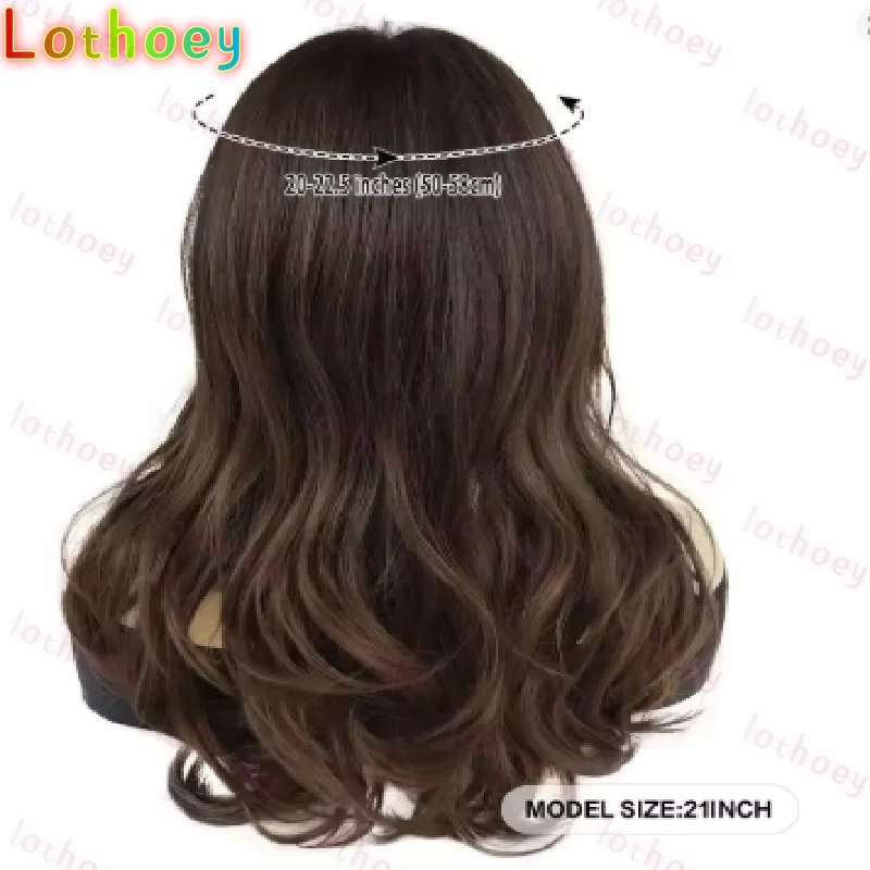 

Charming Women's Long Curly Full Hair Wig for Daily Party Costume Middle Part Brown Wigs Looking Natural highlighight for women