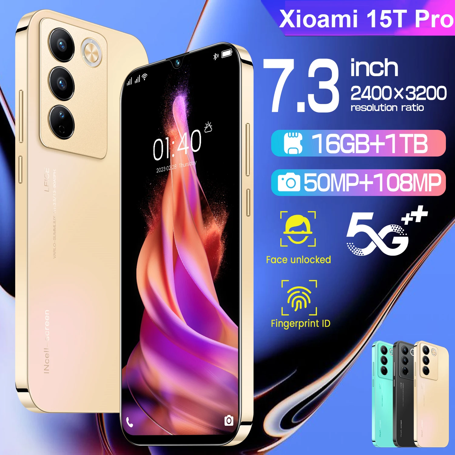 

Global Version Xioami 15T Pro 2025 New Hot Smartphone Original 5G Dual SIM Unlock Phone 7.3Inch HD Screen 108MP Camera 6800mAh