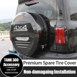 For GWM Tank 300 Spare Tire Cover Thickened ABS Waterproof Rear Spare Tire Wheel Cover Car Accessories Off-road Modification