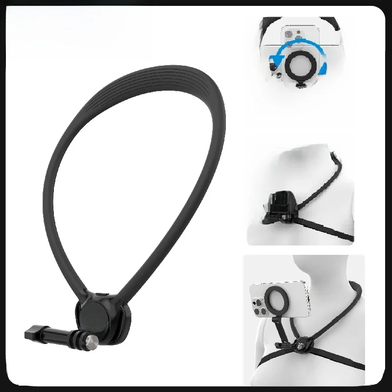 TELESIN Uchwyt na szyję do kamery sportowej 2 w 1 do GoPro Insta360 DJI OSMO Uniwersalna kamera sportowa Akcesoria do telefonu — 2