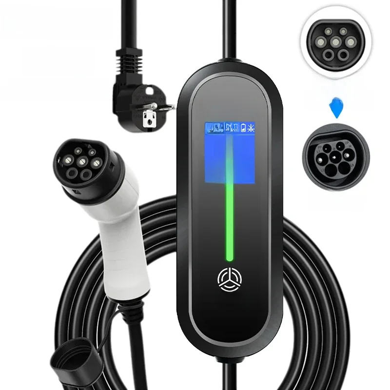 Teschev 16A 3.5kW EV Draagbare Oplader Type2 Kabel 220V EVSE Opladen Wallbox Autolader voor Elektrisch Voertuig - afbeelding 2