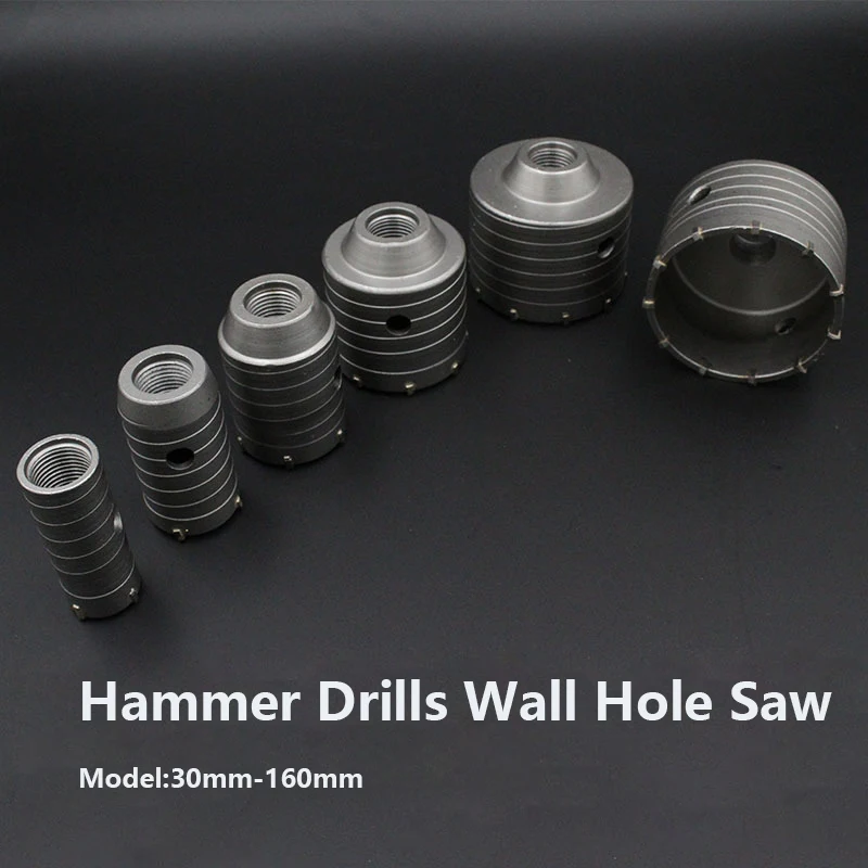 

1Pcs Hammer Drills Wall Hole Saw 30mm-160mm Drilling Stone Holes For Brick Walls Cement Walls And Air Conditioning Cutter Openr