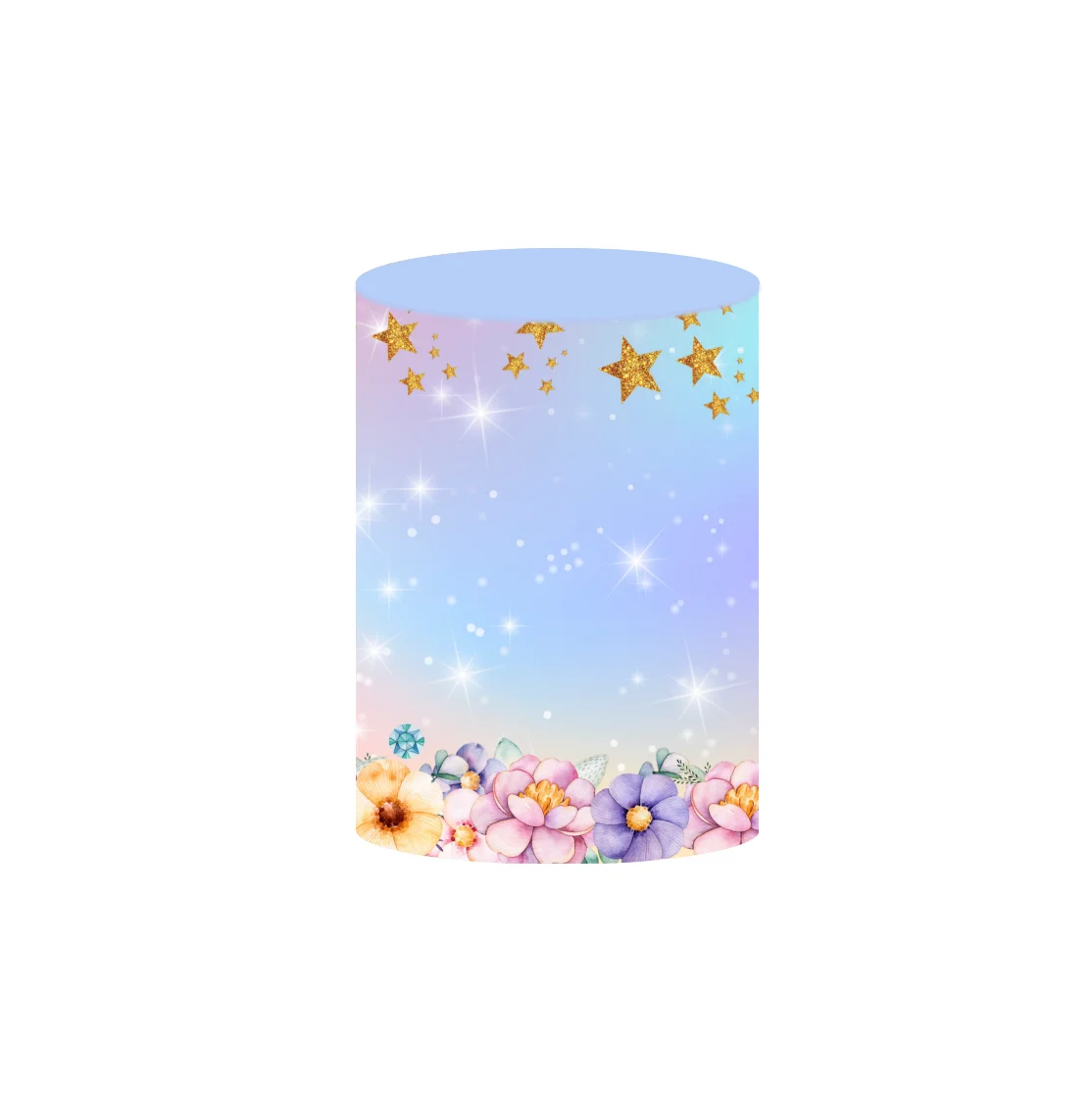 Flora Unicorn Birthday Party Decor Dessert Pedestal Plinth Cylinder Cover Circle Round Backdrop Cover