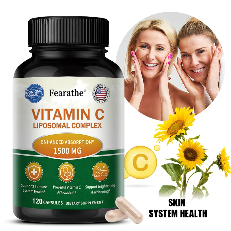 Vitamin C Liposomal Complex - Antioxidant, Highly Absorbable Vitamin C Ascorbic Acid, Supports Immune System & Collagen Health