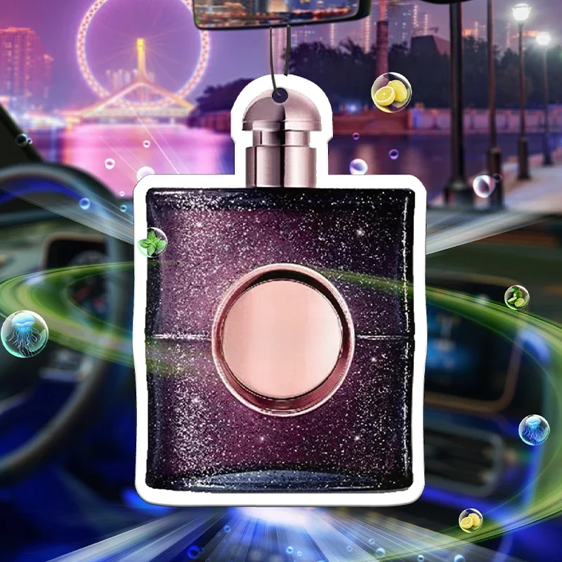 Bouteille de parfum violette en verre, aromathérapie montée sur voiture, parfum de voiture, parfum longue durée, pendentif, pièce hors de la bouche f