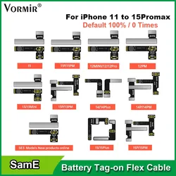 SamE Pre-Programmed Battery Tag-on Flex Cable For iPhone 15 12 11 SE3 13 14Pro Max Shows 100% Health 0 Cycle Times Repair Tools