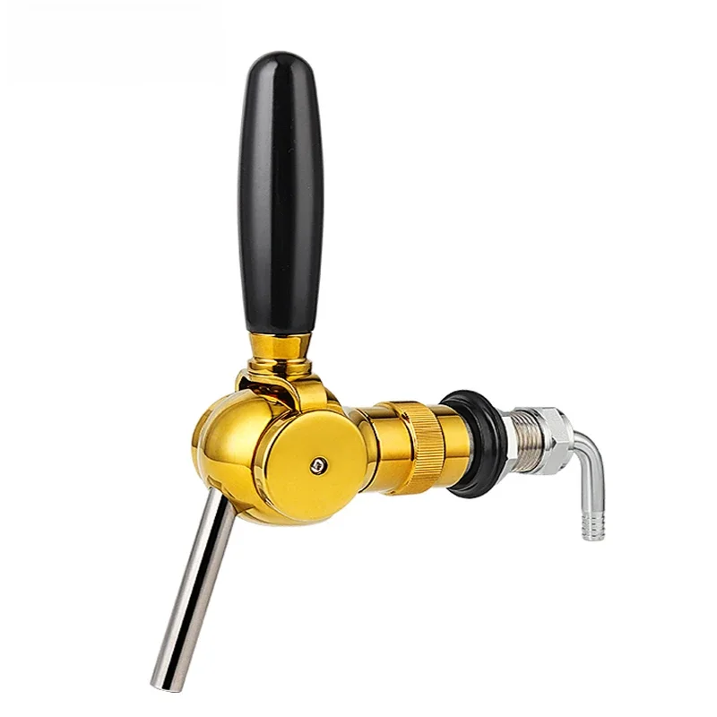 Gouden Belgische biertap, G5/8 draadspindel & vatenstroomregelaar, zilveren tap voor thuisbrouwen, bier- en frisdrankset - afbeelding 2
