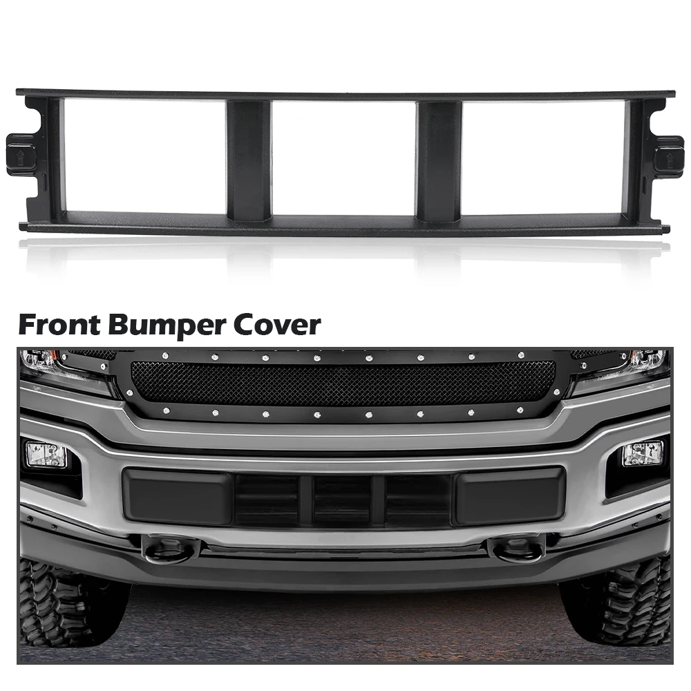 

Front Bumper-Center Cover W/O Metal Clips Fit for Ford F-150 2018 2019 2020 Jl3Z17B968Bb Jl3Z17B968Ba Black Abs Plastic Durable