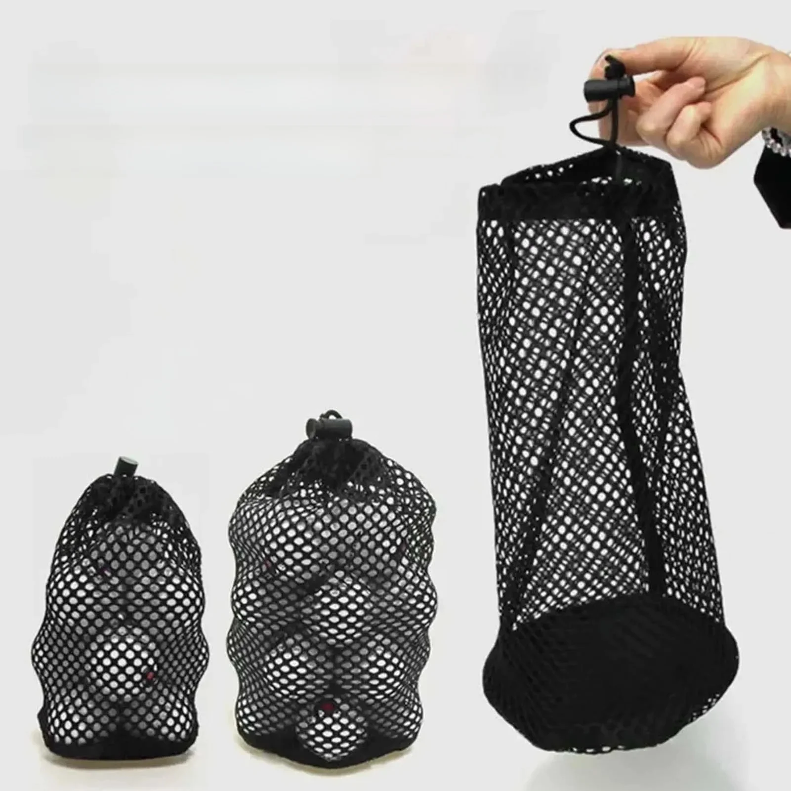 Sac en poudre pour balle de golf, filet en filet, matériau en nylon durable, adapté à l'escalade, noir