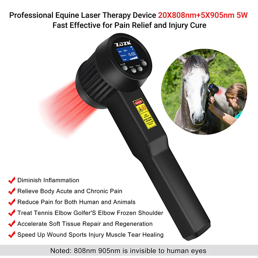 905nm 808nm Infrared Laser Therapy for Pain At Home Use 5W for Tennis Elbow Sciatica Pain Relief Herniated Disc Treatment