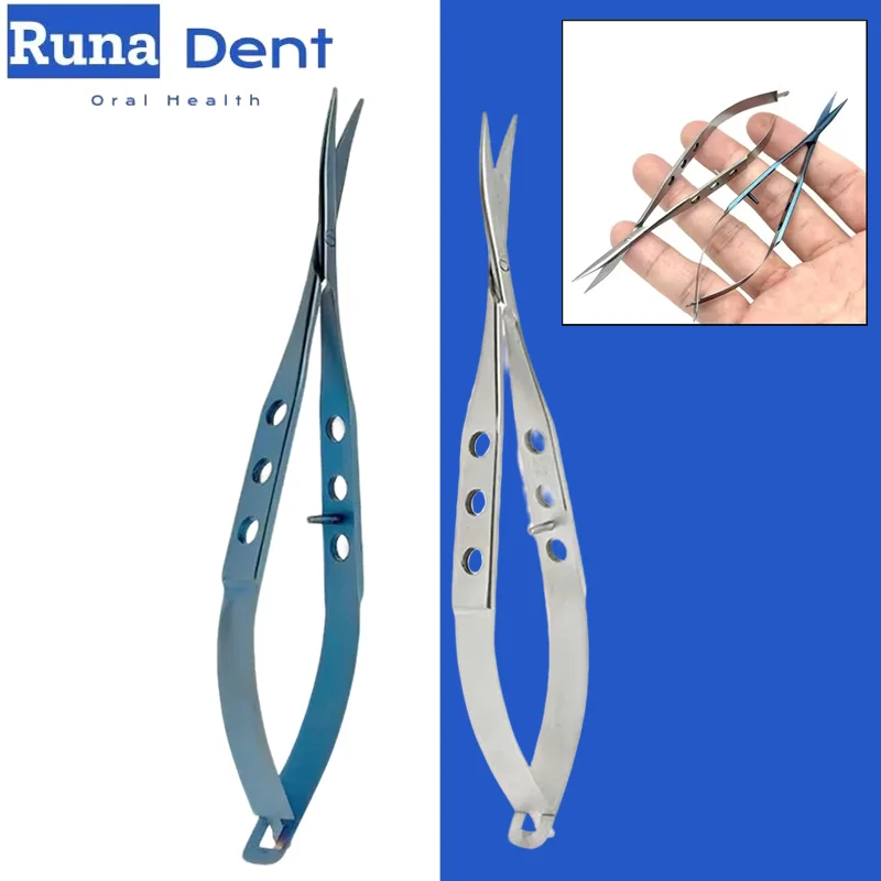 Conjunctival Scissors Curved Blunt Fine Tip Titanium Eye Ophthalmic Surgical Dental Micro Kit Set