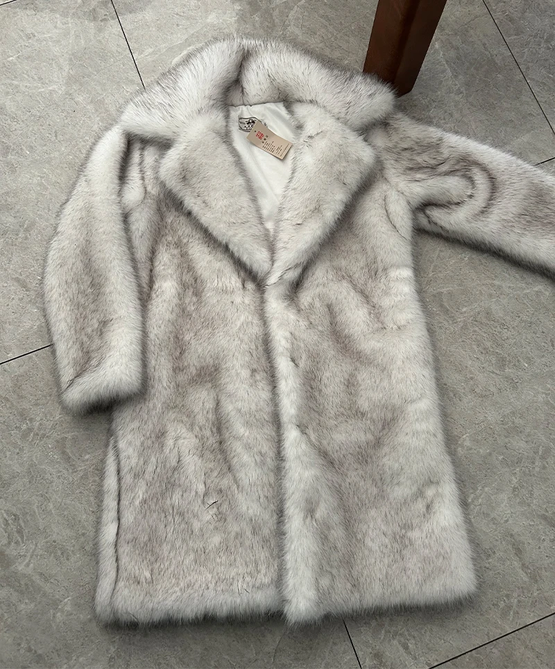 Women Warm Long Sleeve Parka Faux Fur Coat Lapel Long Outwear Maxi Fluffy Jacket Loose Shaggy Coat Faux Fur Overcoat Cardigan