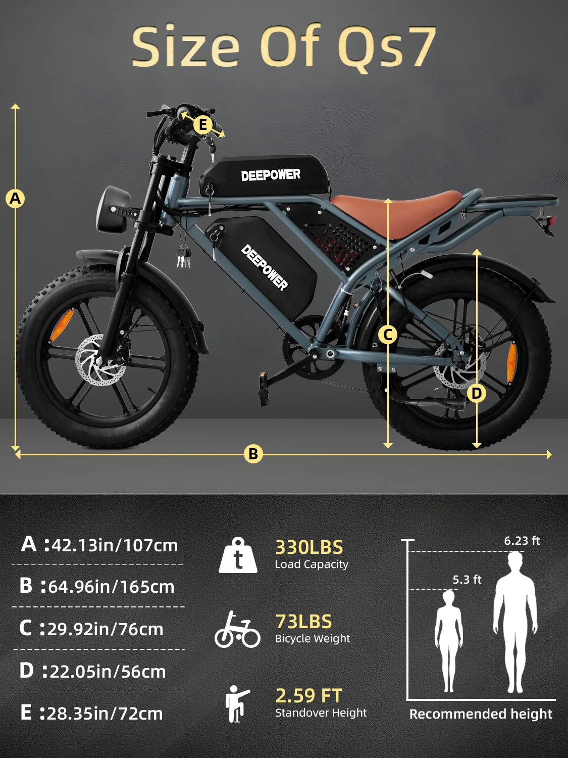 DEEPOWER QS7 Off-Road Electric Bike for 110N·m High Torque Motor