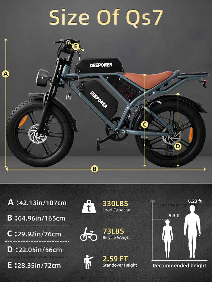 DEEPOWER QS7 Off-Road Electric Bike for 110N·m High Torque Motor