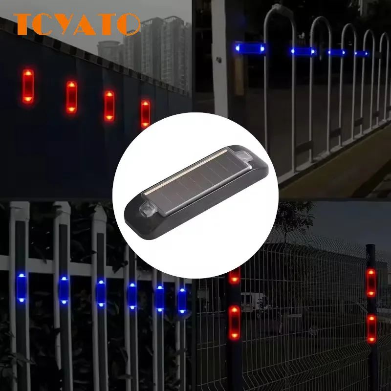 TCYASolar-Powered Anti-Theft Lights for Cars Motorcycles, Warning to Prevent Rear-End Collisions, Wire-Free Grille Flickerin