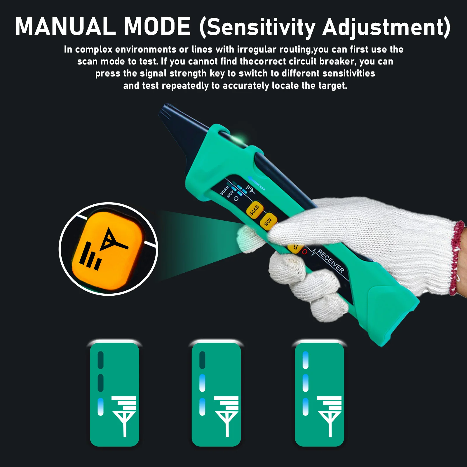 Xin Tester Circuit Breaker Finder Tool Kit XT-33A 90-120V Adjustable sensitivity Integrated GFCI Outlet Tester Circuit Diagnosis