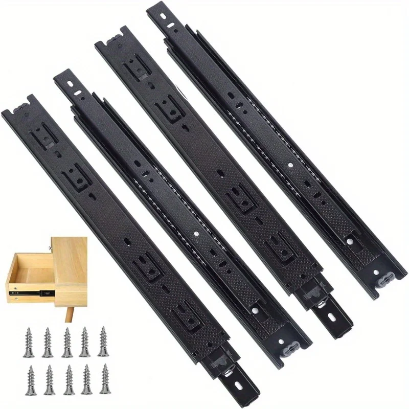 Heavy Duty 3-Section Full Extension Ball Bearing Drawer Slides Tool Boxes Kitchen Cabinets Office Desks Cabinet Slides