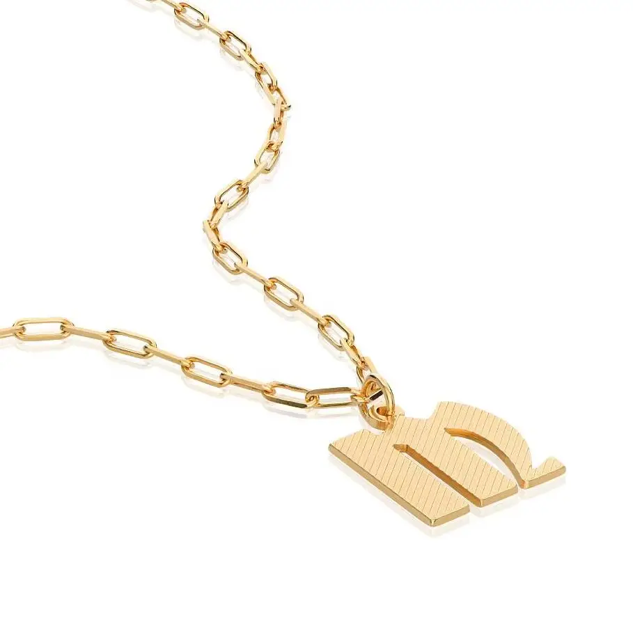

18K Gold Vermeil Spill the Tea Paperclip Initial Necklace - Customize with 1 Letter/Number 3 Adjustable Lengths for Trendy Wome