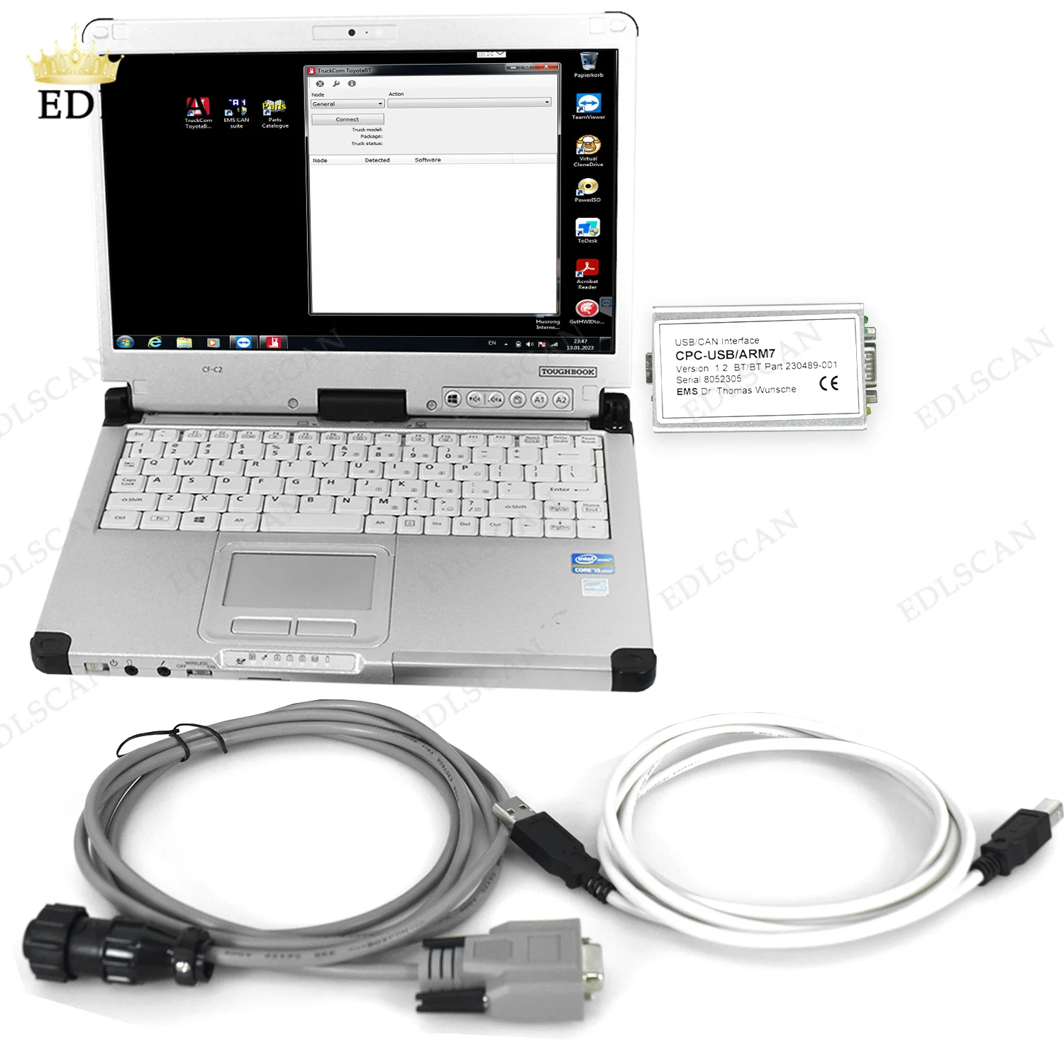 

CFC2 Laptop + For Toyota BT Forklift Canbox CPC USB ARM7 CABLE TRUCK DIAGNOSIS TOOL Interface BUS LINE TruckCom PROGRAM