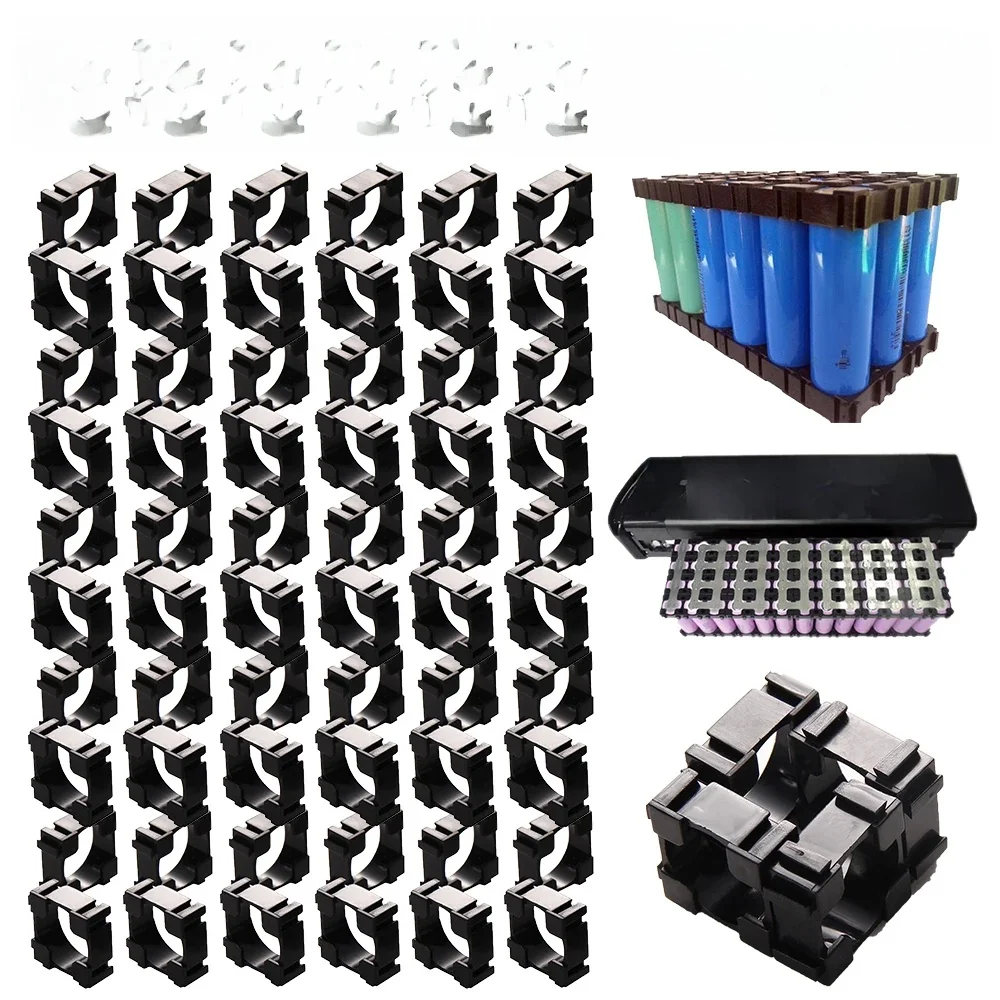 Support de batterie au lithium anti-vibration cylindrique, support de cellule d'espacement, plastique, 100, 400 pièces