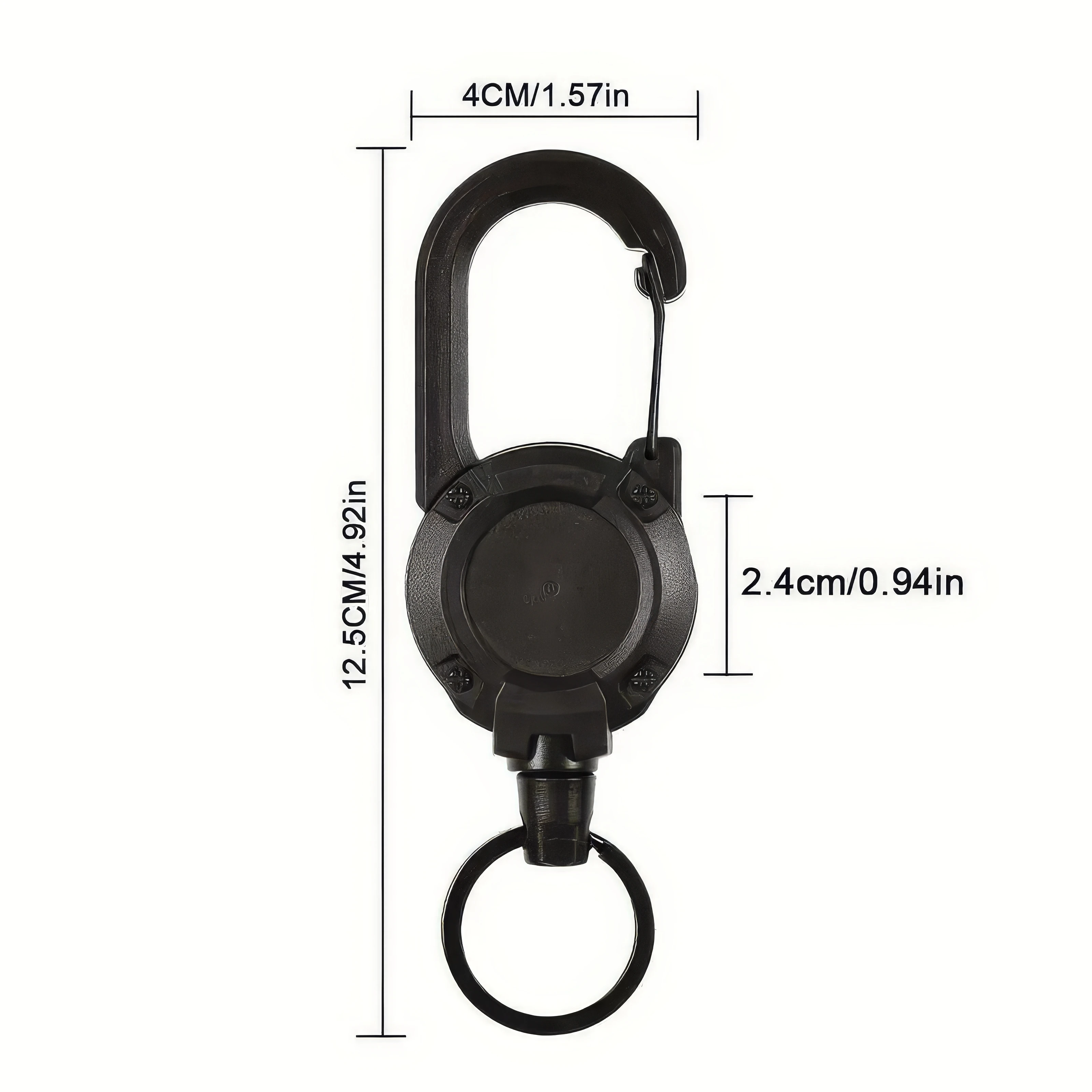 1 Black Retractable Keychain, Extendable, Suitable for Hiking, Camping, Commuting, Office Use, Essential for Families, Key