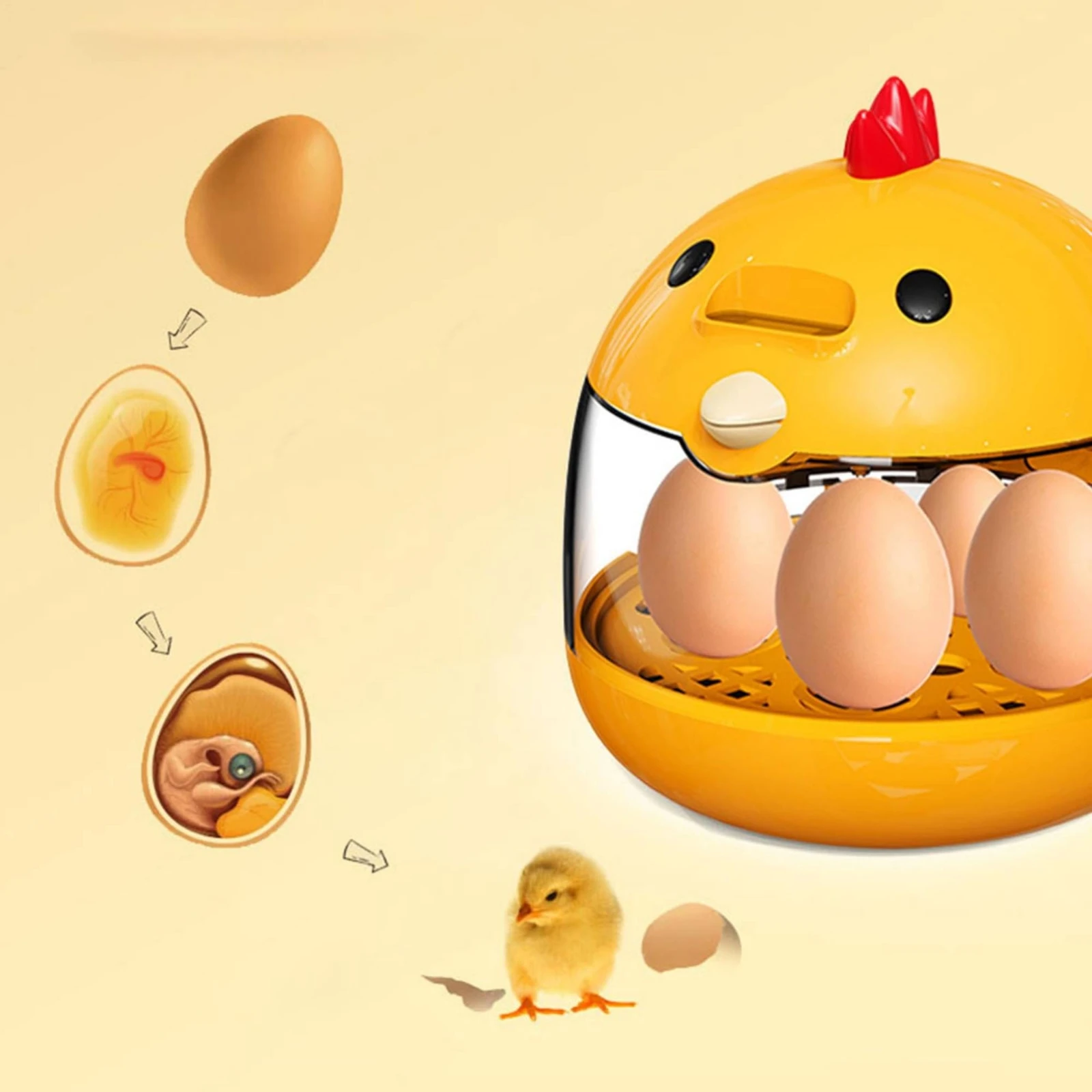 Mini Auto Temperature Control Egg Incubator Kids Educational Hatcher Box Portable Hatching Machine for Quail Chicken Bird Eggs
