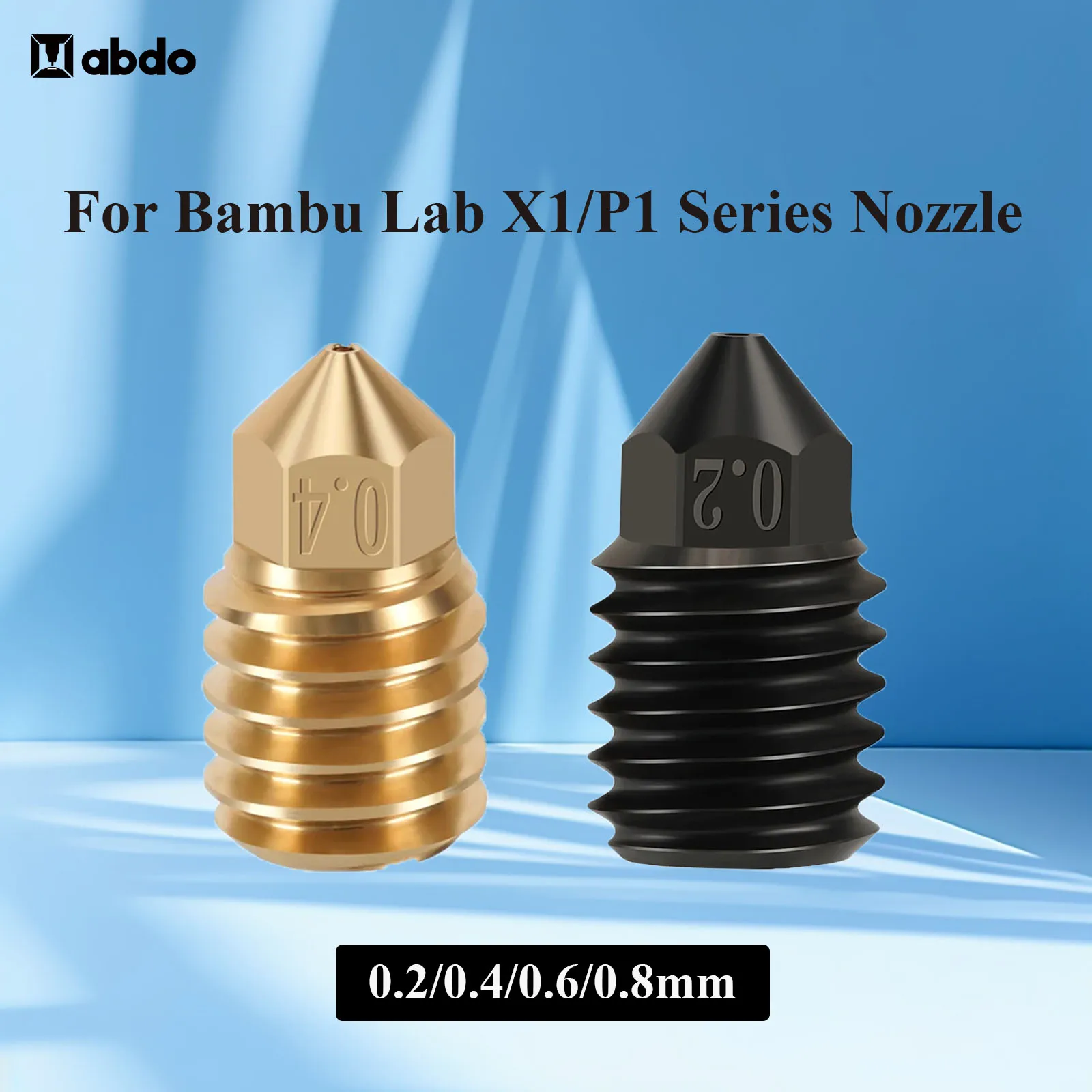 For Bambu Lab Nozzle 0.2/0.4/0.6/0.8mm bamboo p1p Nozzle 3d printer parts For Bambu Lab Hotend For Bambu Lab Nozzle Lab X1 P1S