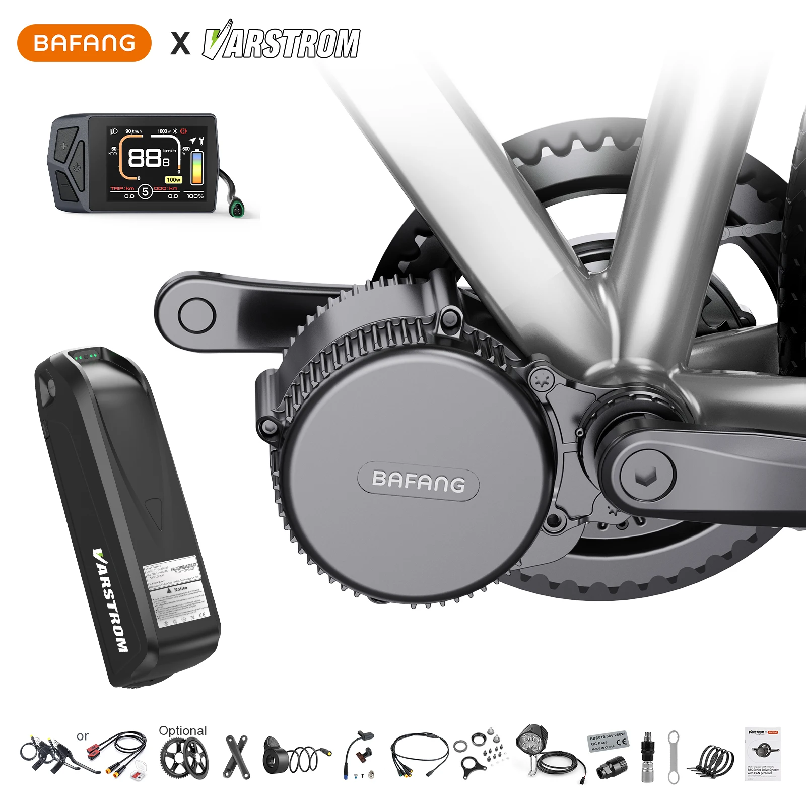BAFANG Mid Drive Motor 750W 250W 350W 500W 1000W Kit Komplett Umbau für Elektrofahrrad BBS02B BBS01B BBSHD M615 M315 M215 G340 8Fun 36V 48V 52V E-bike Kits Motor Mit Downtube Akku Pack