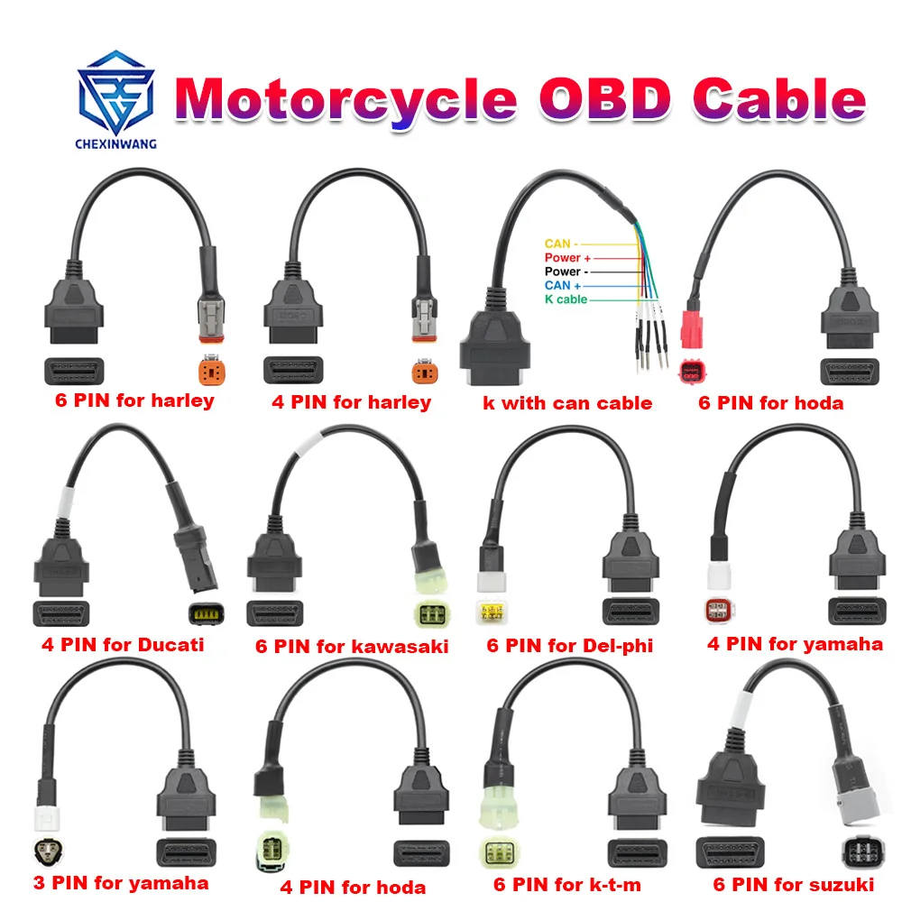 

Motorcycle OBD Cable for K-T-M OBD 2 Extension Cable OBD2 Connector For YAMAHA For HONDA For Ducati For Kawasaki for Harley Moto