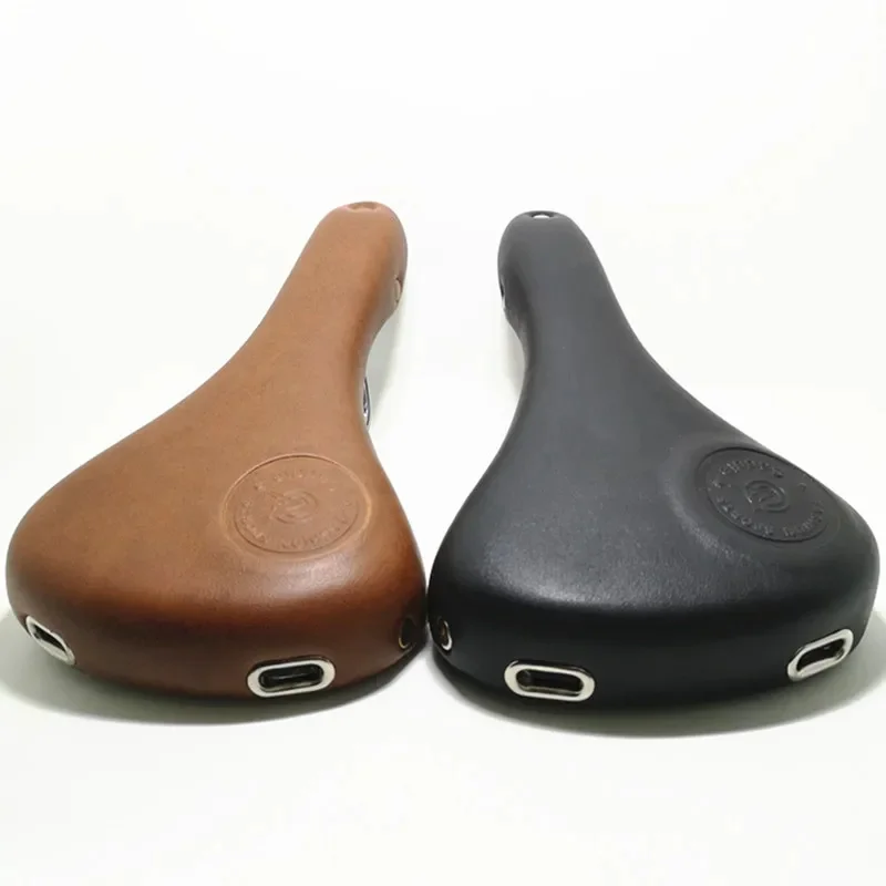 AliExpress G09 PU Leather Spring Cushion Cycling Saddle Mountain Road Bike Vintage Retro Bicycle Brown