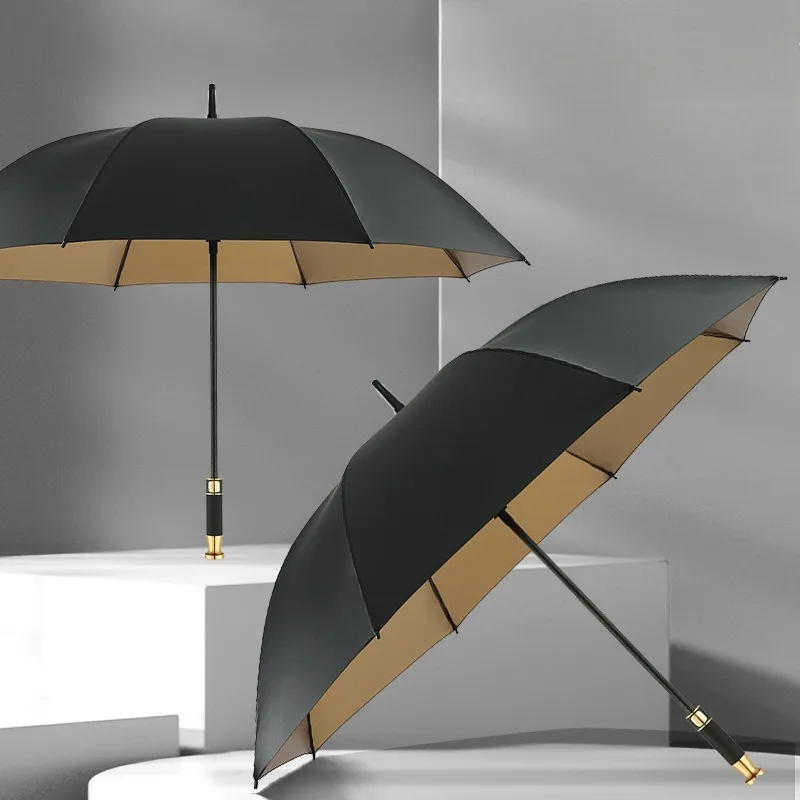 

Зонт для гольфа с золотым клеем для Audi Bentley Land Rover, прямой длинный золотой зонт с ручкой, деловой зонт из волокна, рекламный зонт