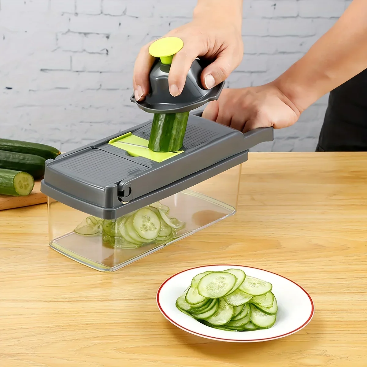 14pcs Vegetable Chopper Multifunctional Fruit Slicer Manual Food Grater Vegetable Slicer Cutter With Container  Kitchen Gadgets