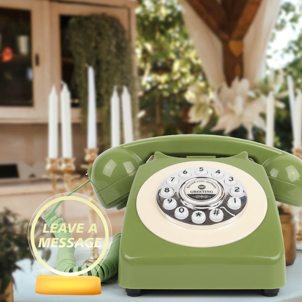 CHEETA Factory sale Wedding Audio Guest Book Phone Retro Telephone Rotary Type Turning Table Record Telephone